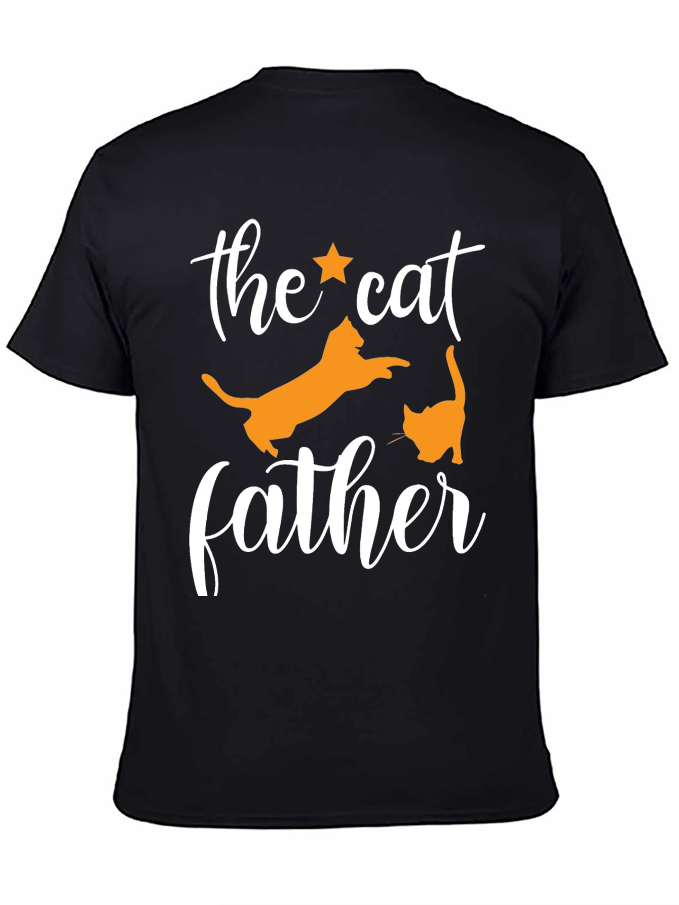Black The Cat Father Black T-Shirt view 4