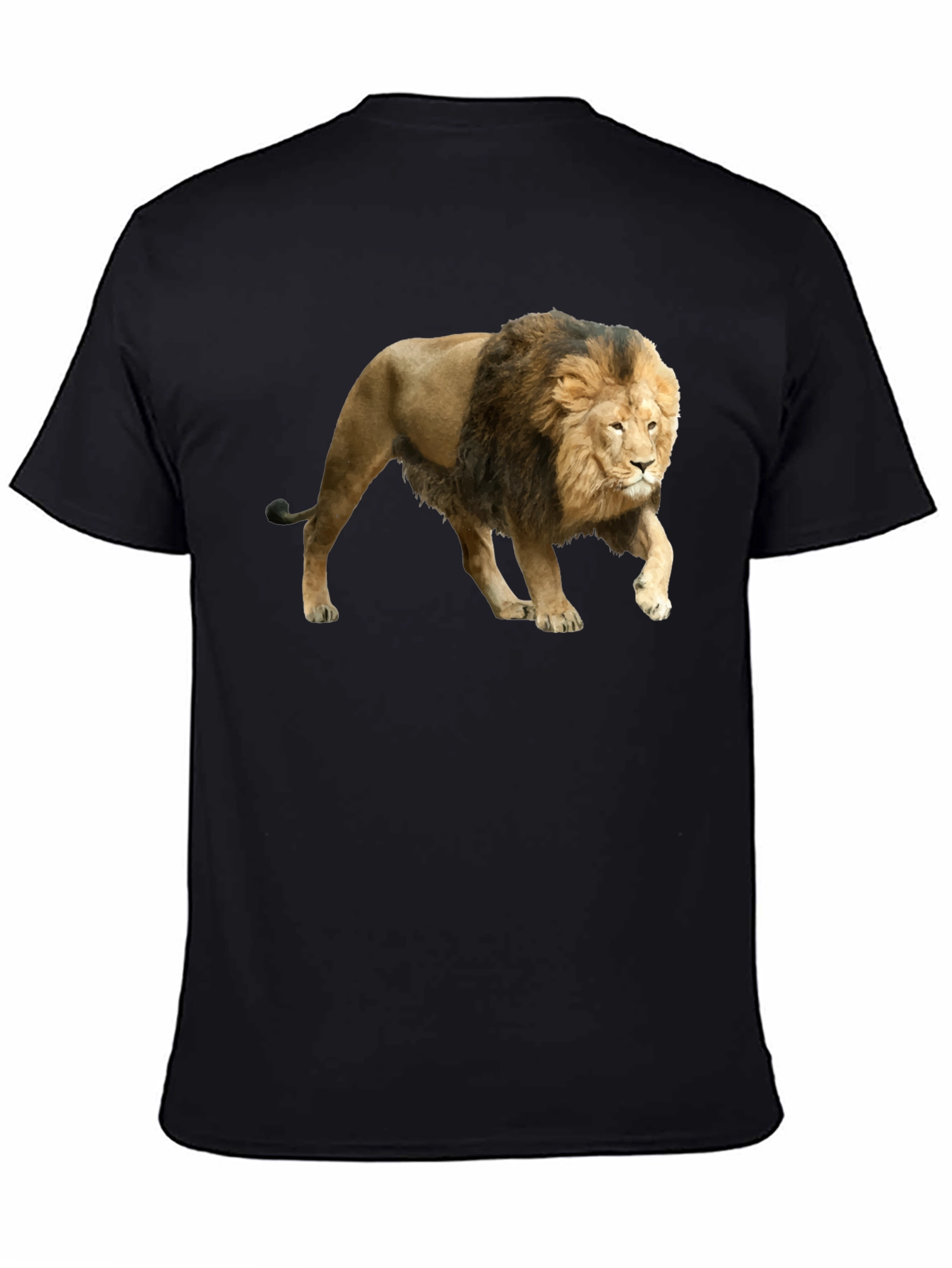 Black Lion Graphic Black T-Shirt view 4