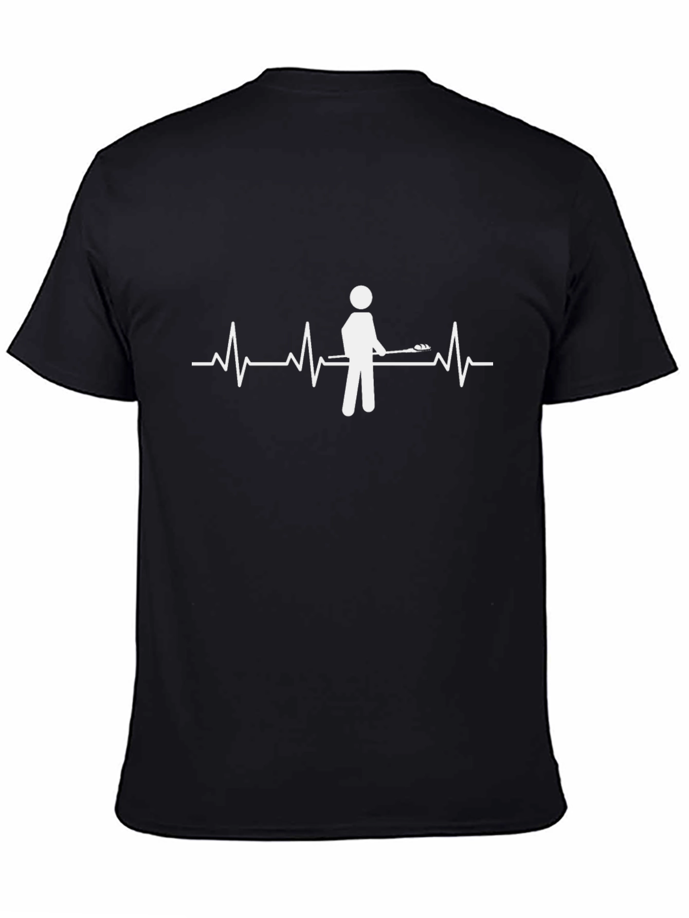 Black Golf Heartbeat Graphic Tee - Black Cotton Blend view 4