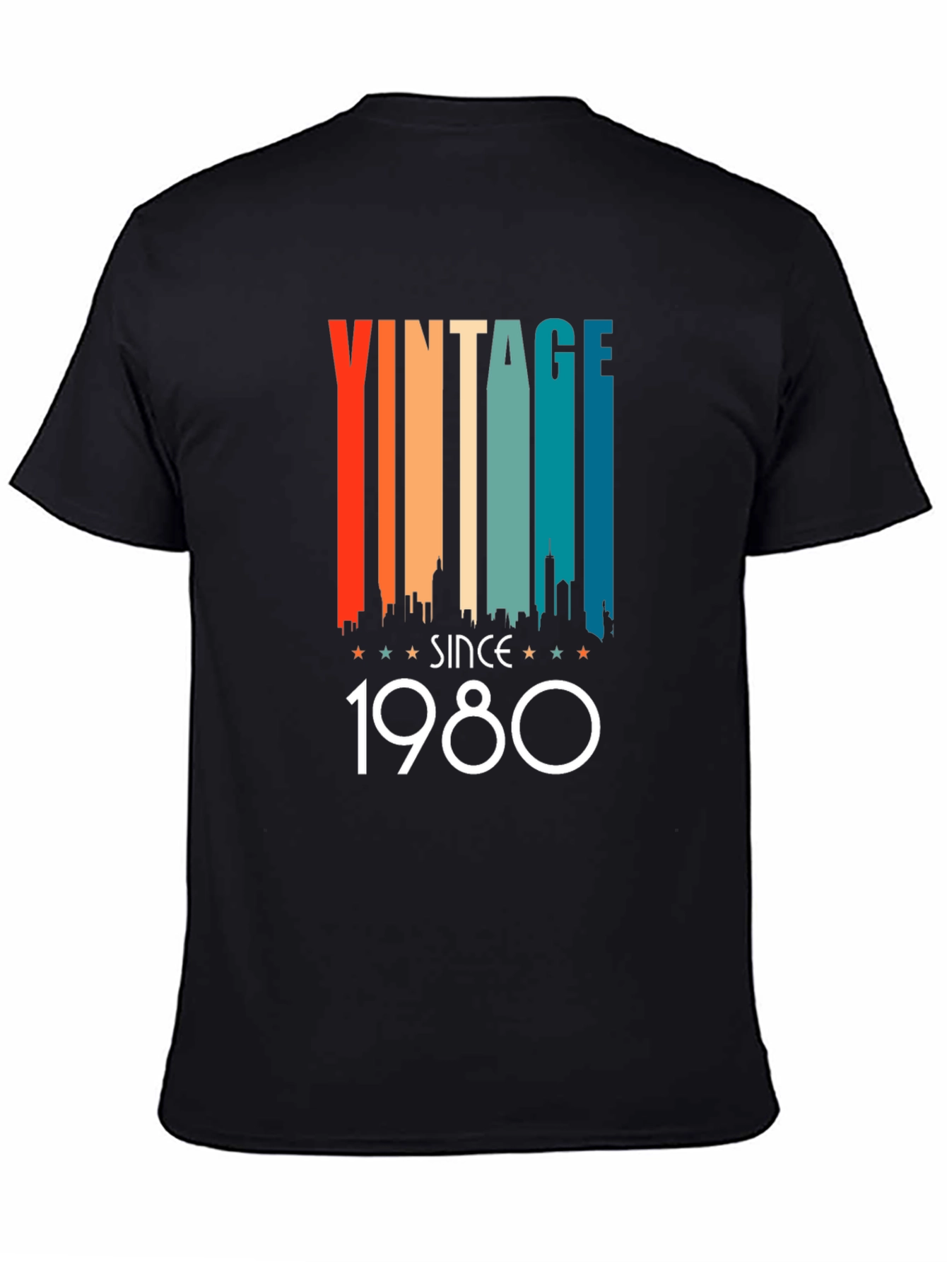 Black Vintage Since 1980 Black T-Shirt view 4