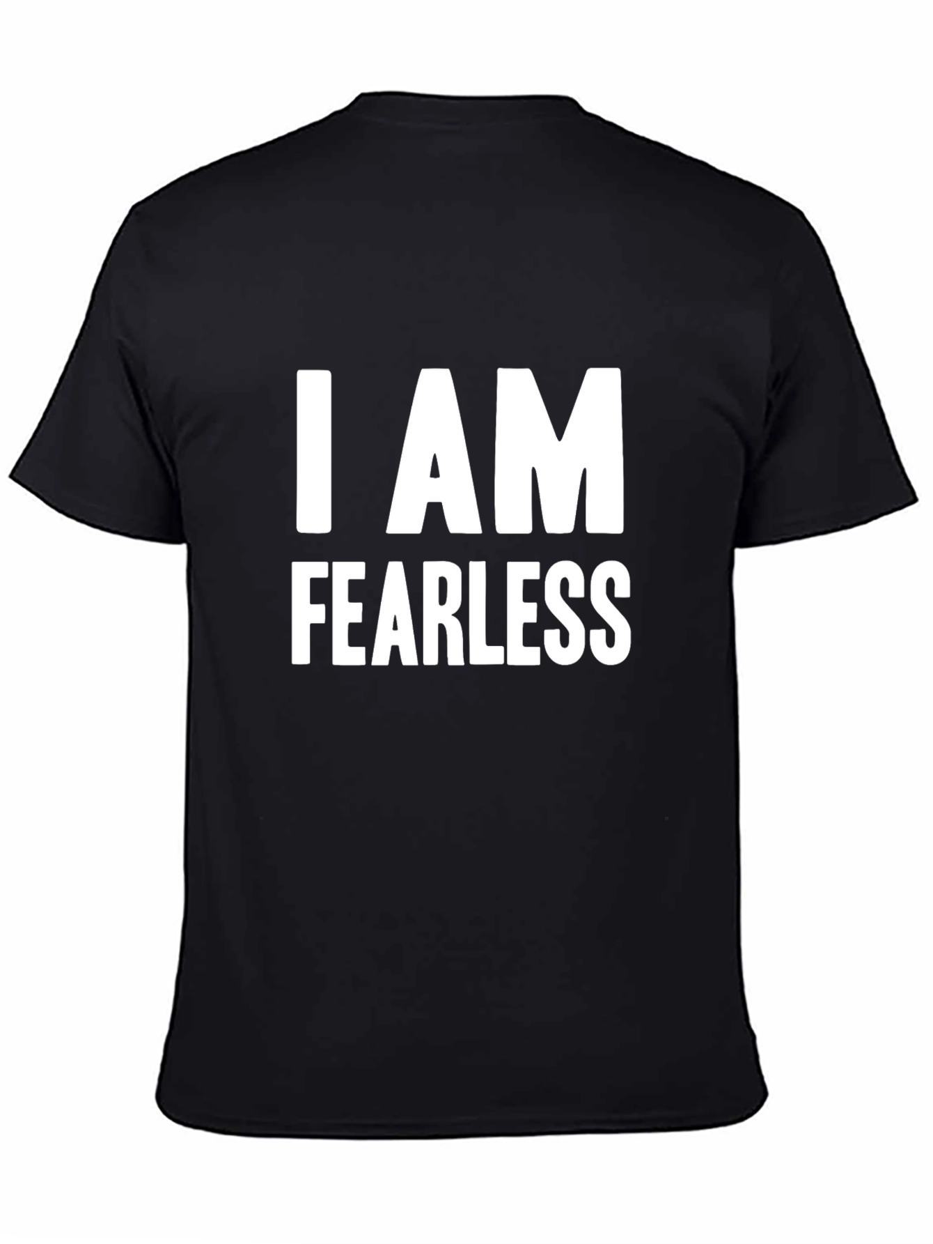 Black Fearless Black Graphic Tee - Bold Statement T-Shirt view 4