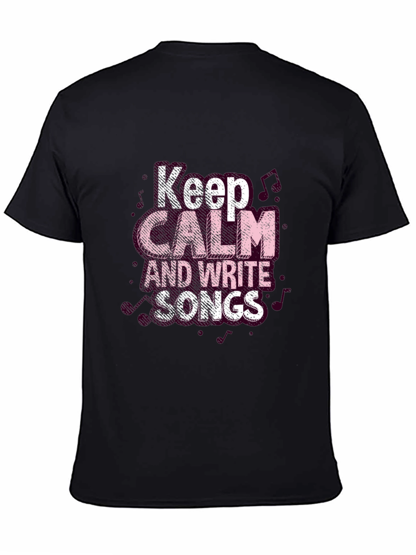 Black Keep Calm and Write Songs Black T-Shirt view 4