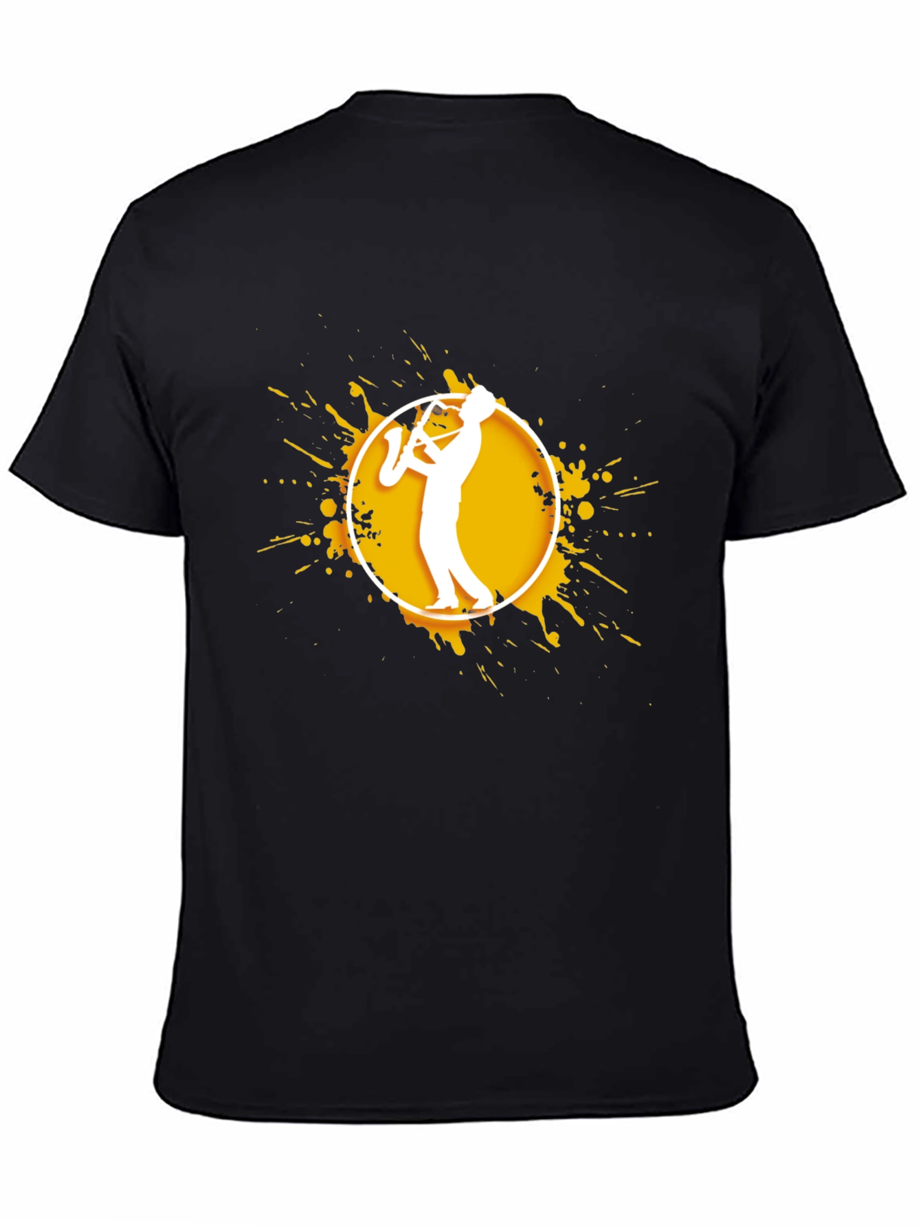 Black Saxophone Player Graphic T-Shirt view 4