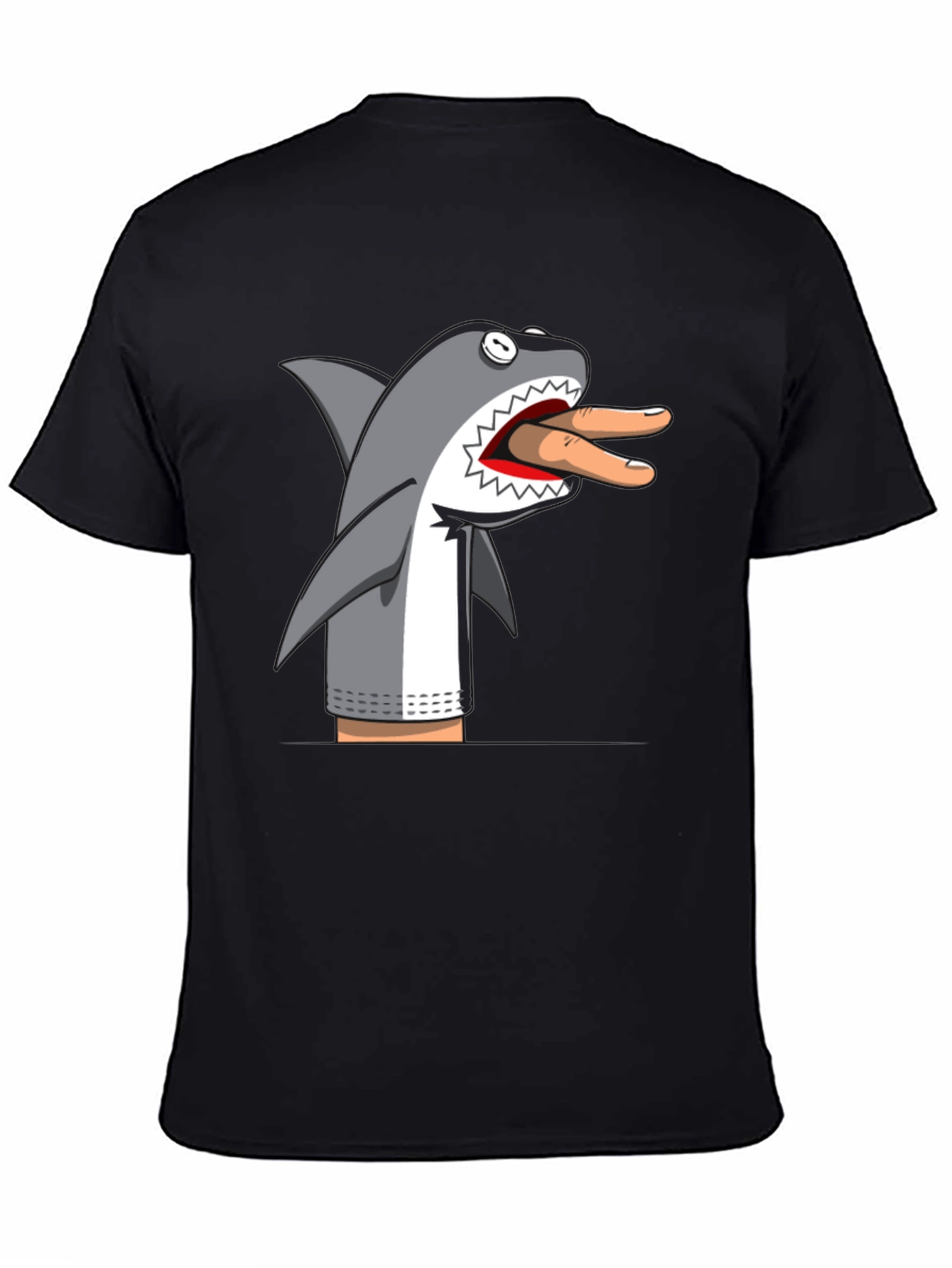 Black Shark Puppet Graphic T-Shirt view 4