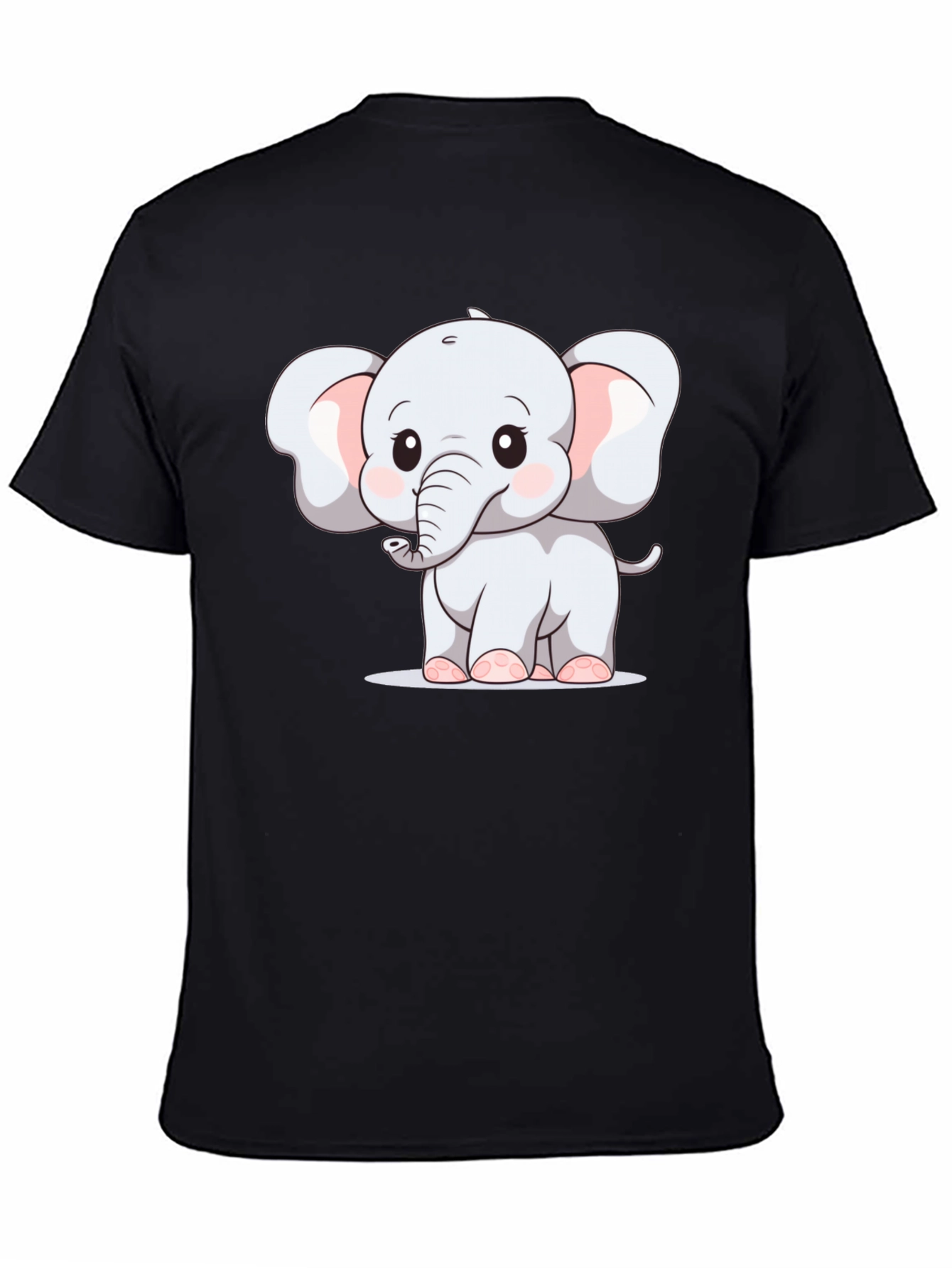 Black Cute Elephant Graphic Tee - Black view 4