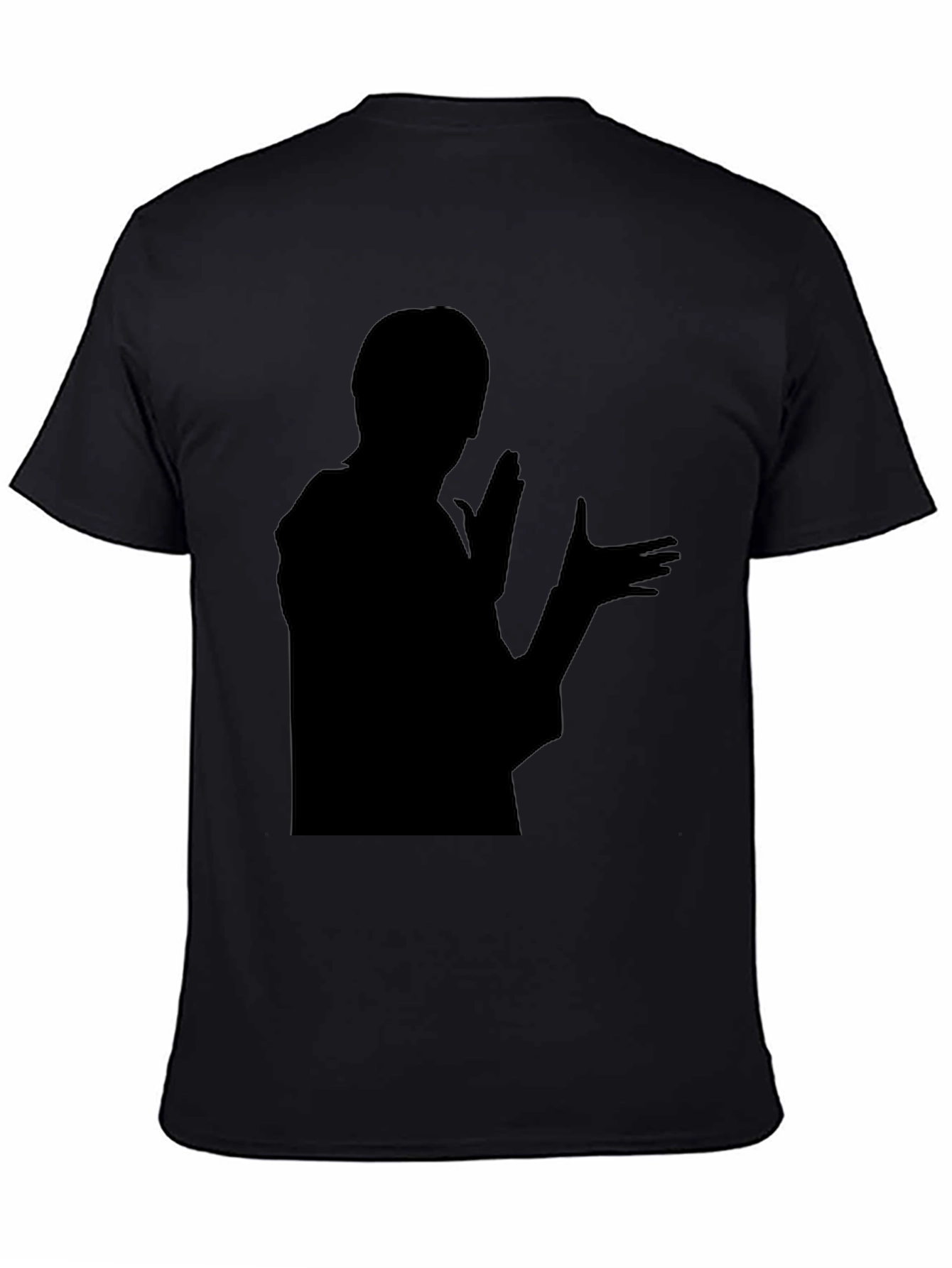 Black Silhouette Graphic T-Shirt - Bold Black Design view 4