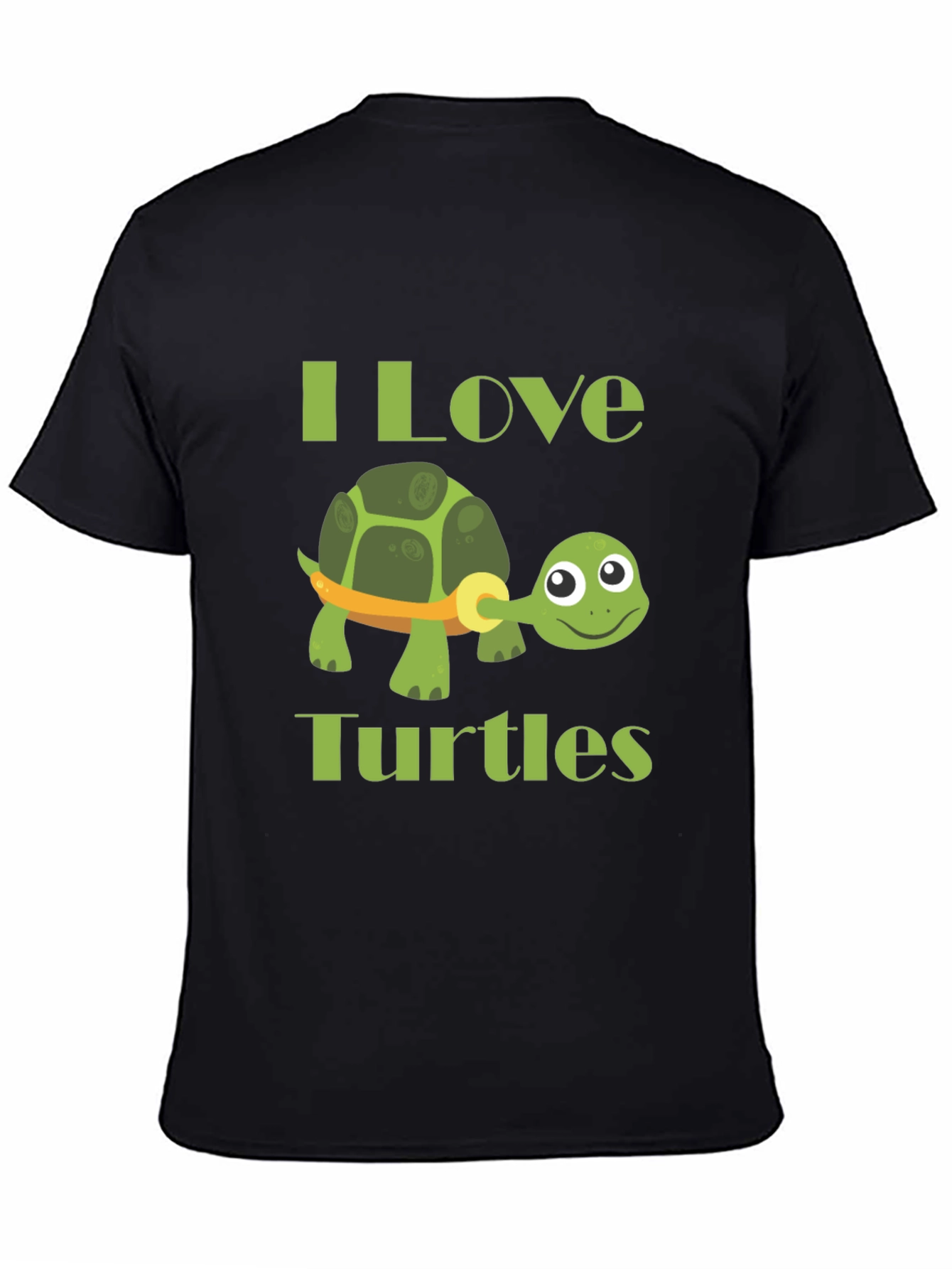Black I Love Turtles Graphic T-Shirt view 4