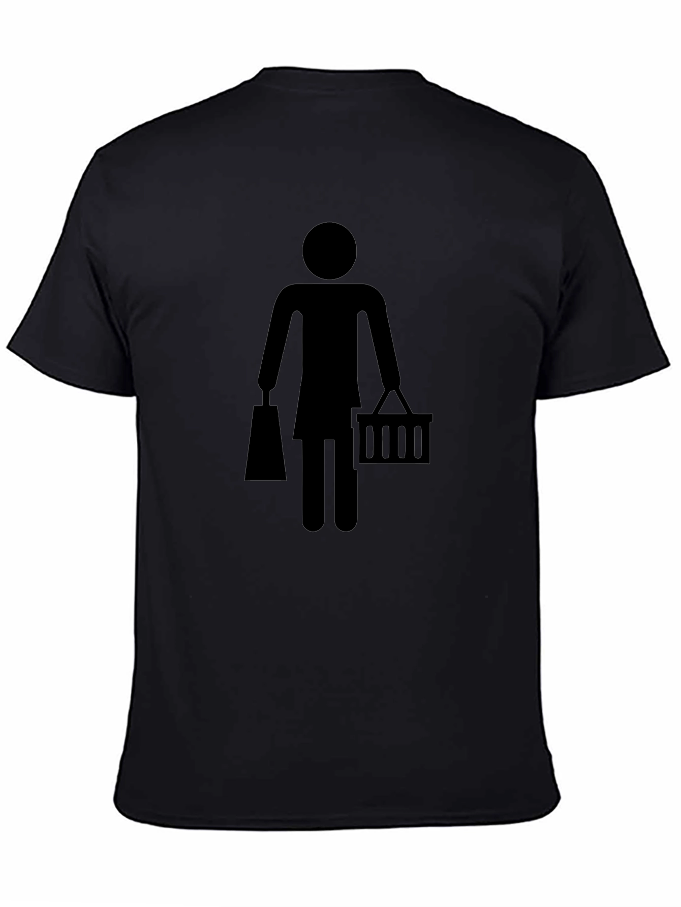 Shopping Woman Graphic Tee - Black Cotton Shirt - 4