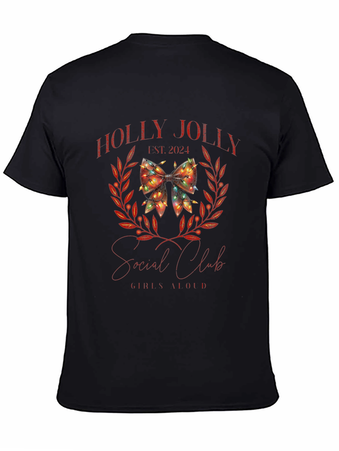 Black Holly Jolly Social Club Tee view 4