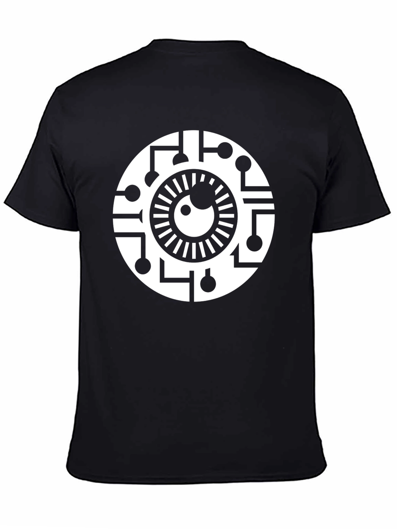 Black Cyber Eye T-Shirt - Futuristic Graphic Tee view 4