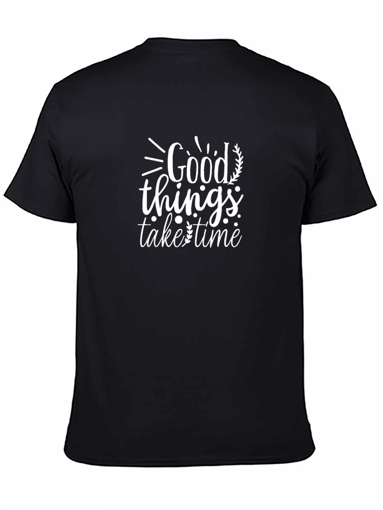 Good Things Take Time Black Graphic Tee - 4