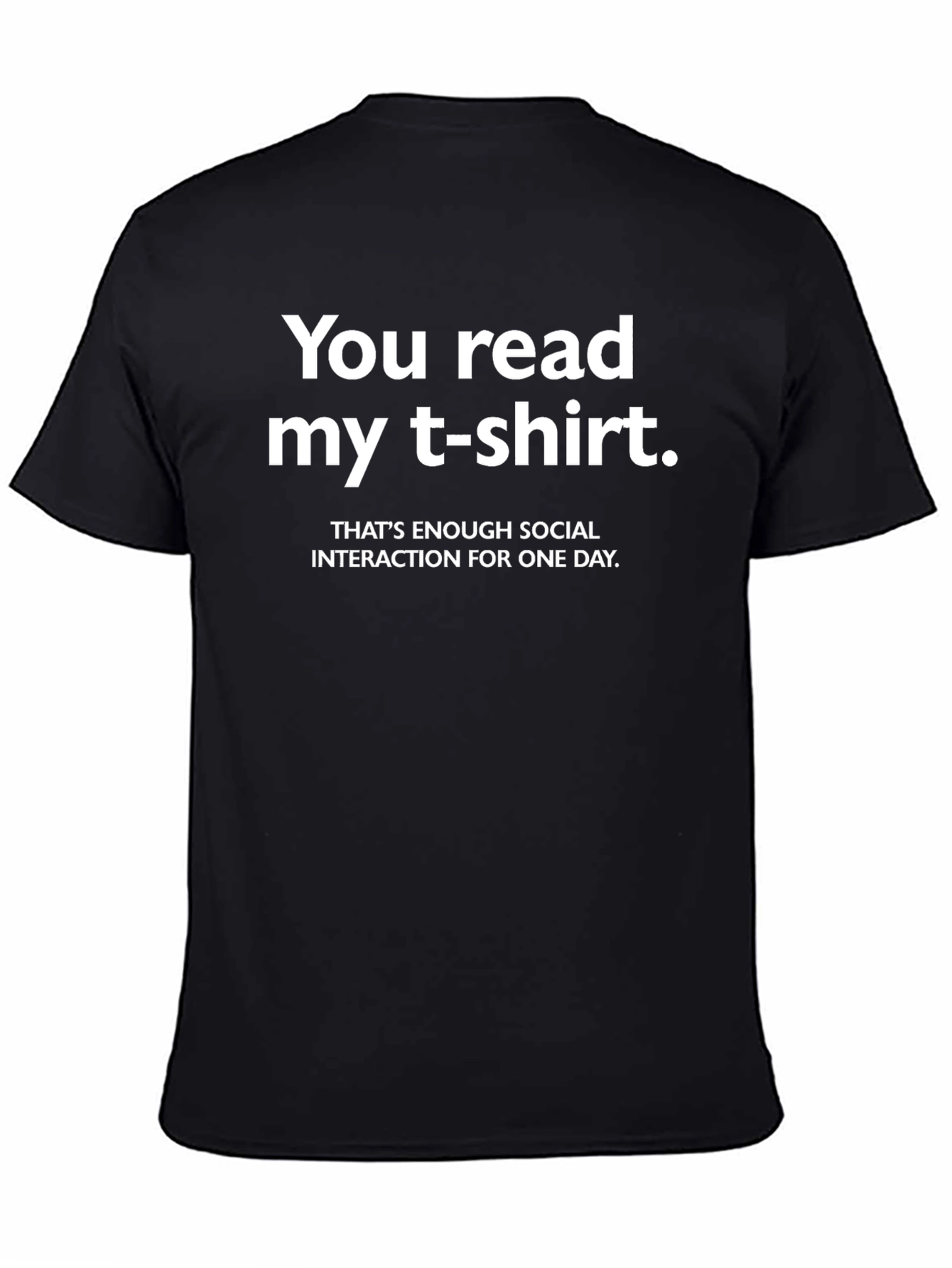 Black Funny Social Interaction T-Shirt view 4