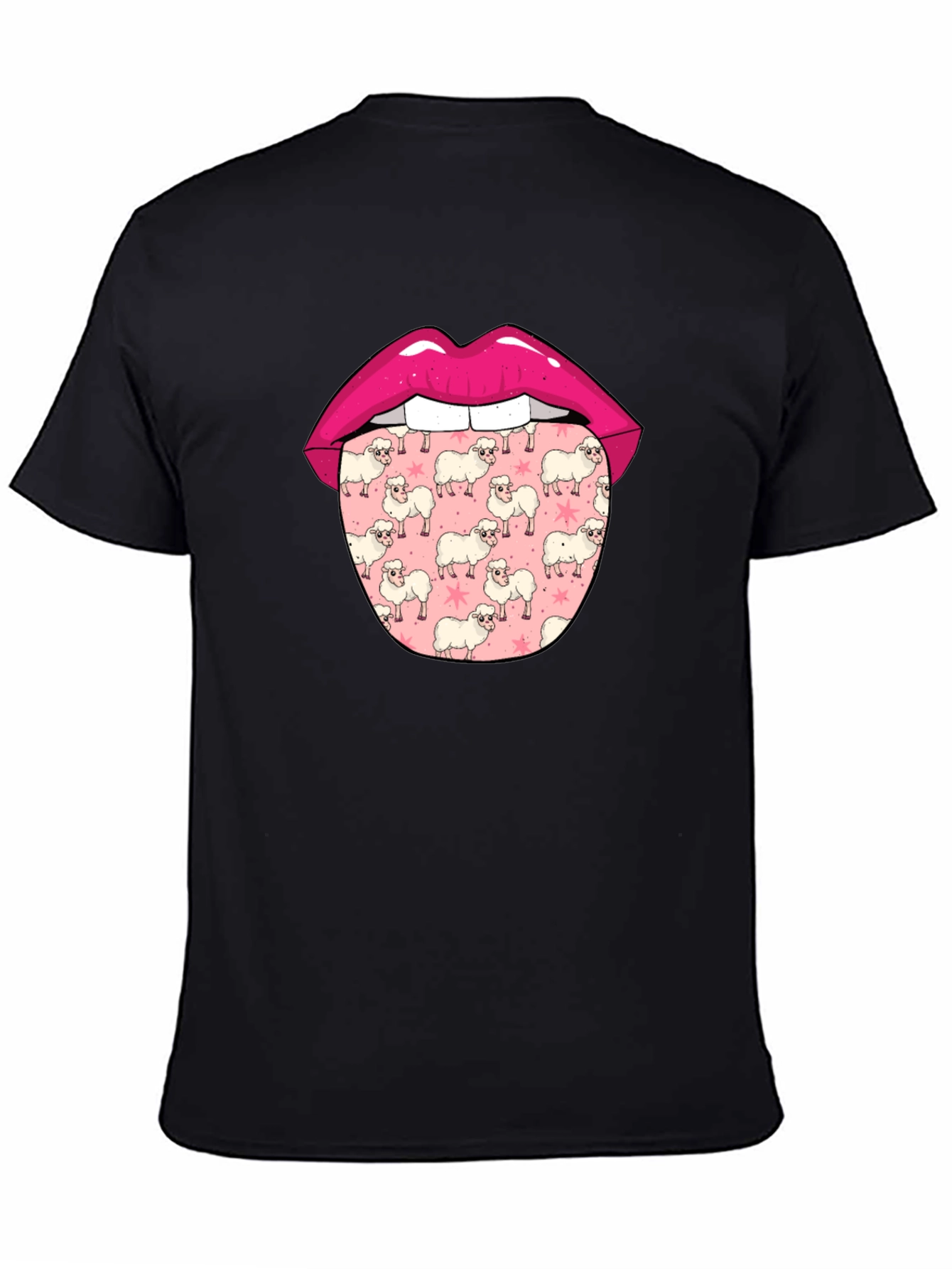 Black Sheep Tongue Graphic Tee - Quirky Men's T-Shirt view 4