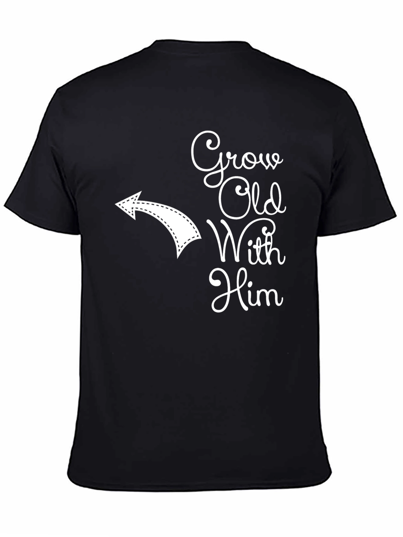 Black Grow Old With Him Graphic Tee - Black view 4