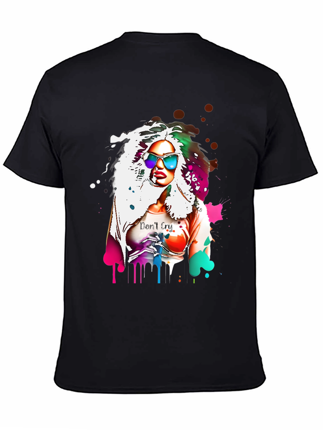 Black Colorful Woman Graphic Tee view 4