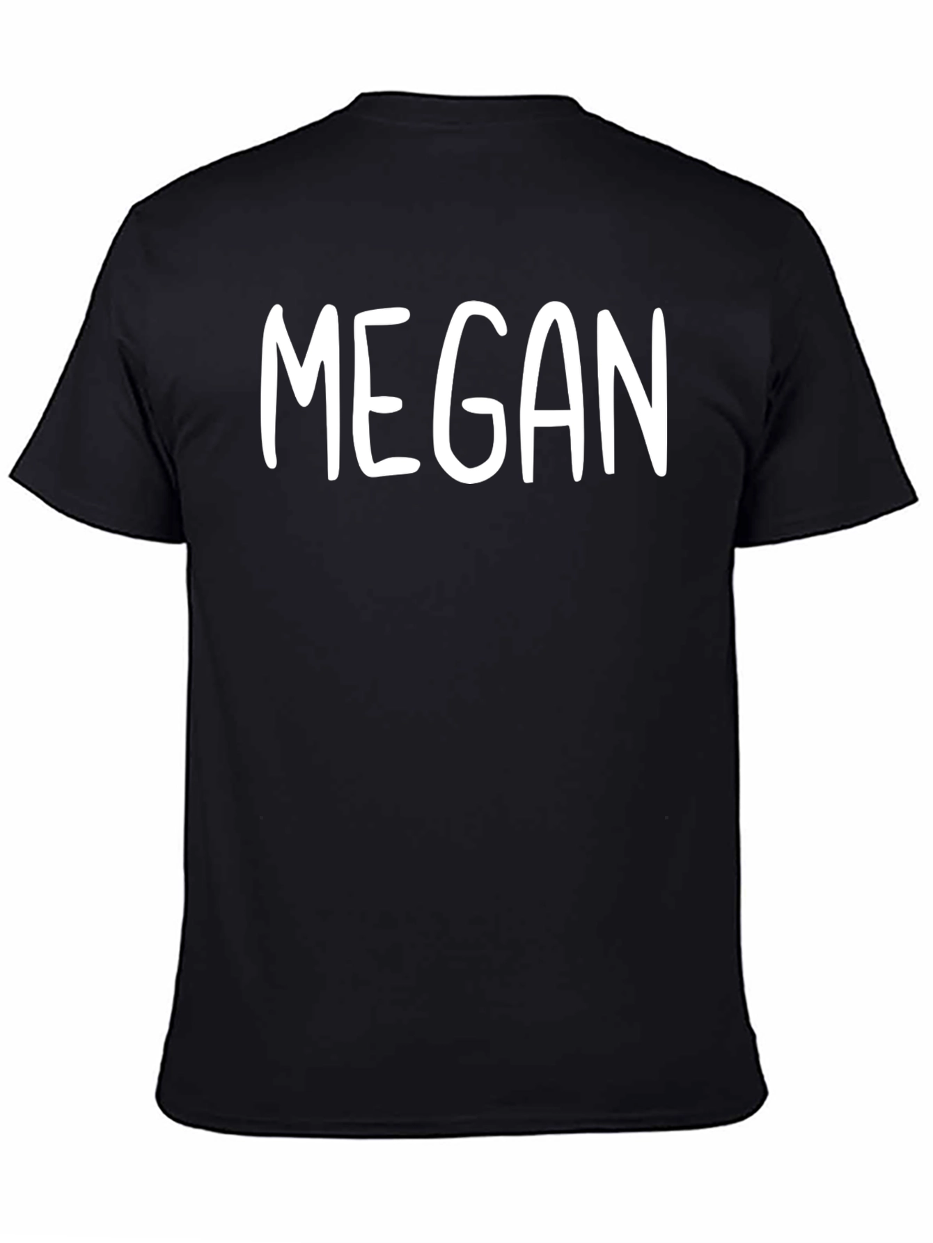 Black Personalized Megan T-Shirt - Custom Name Tee view 4