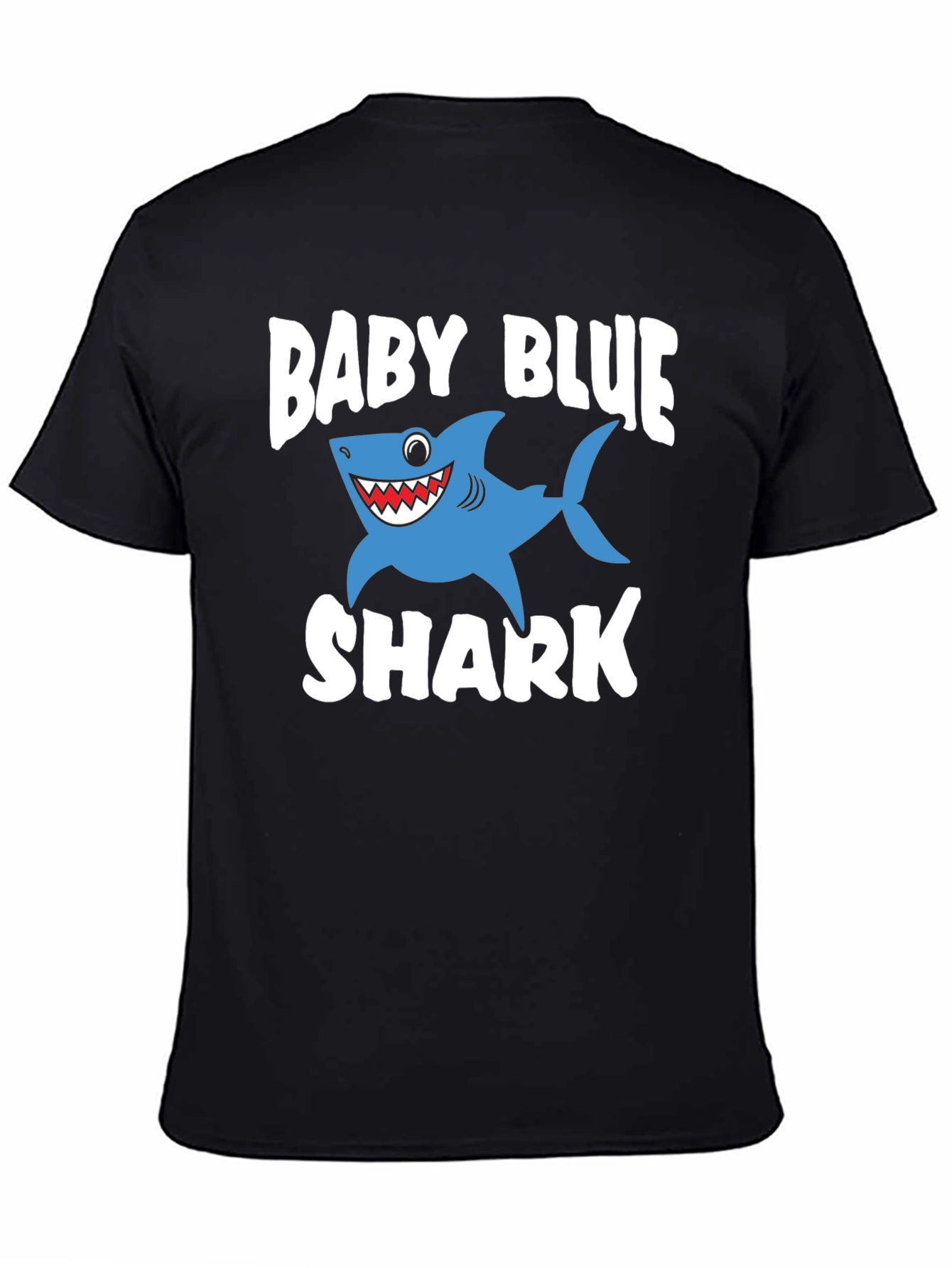 Black Baby Blue Shark Graphic T-Shirt view 4