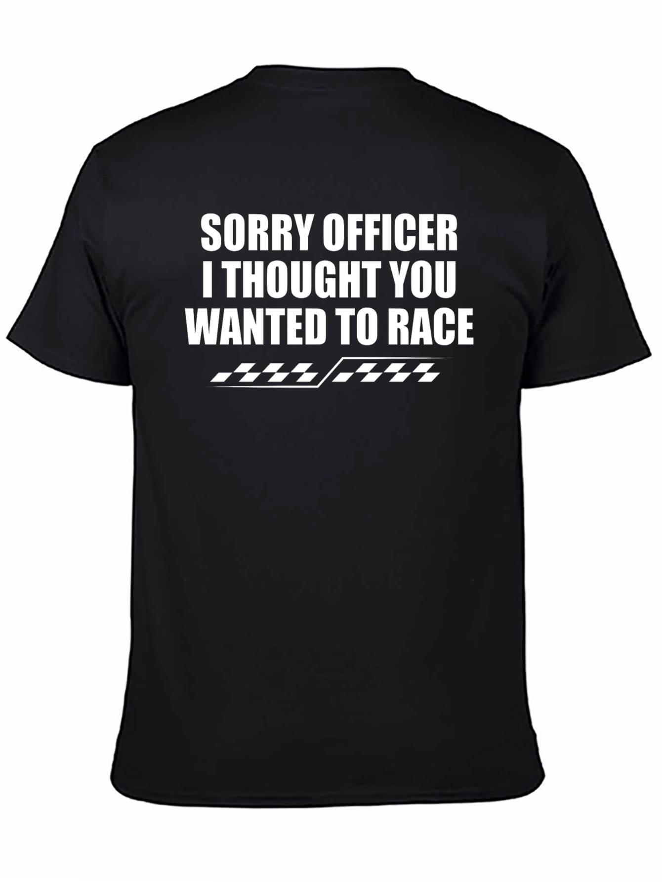 Black Sorry Officer Race T-Shirt - Funny Novelty Tee view 4