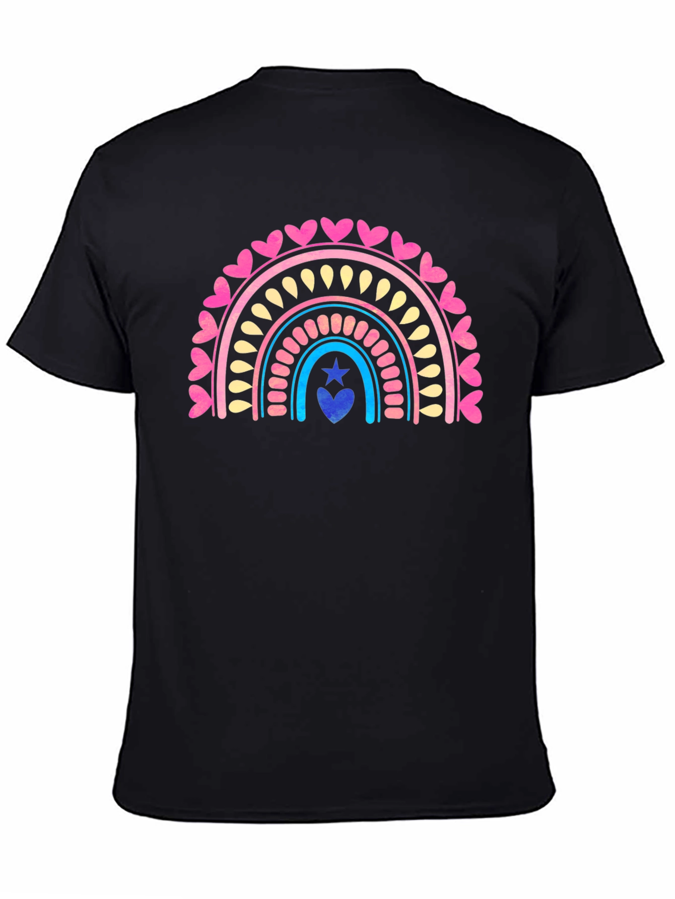 Black Heart Rainbow Graphic Tee - Stylish Casual Comfort view 4
