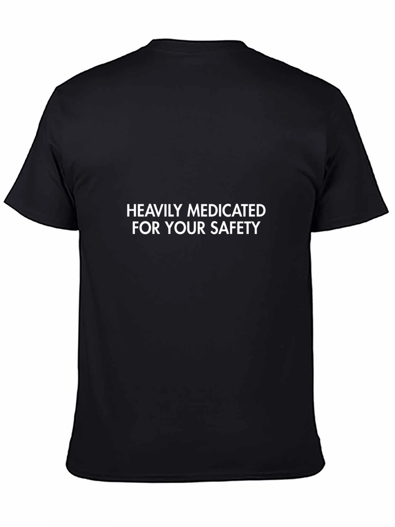 Black Heavily Medicated Funny T-Shirt view 4