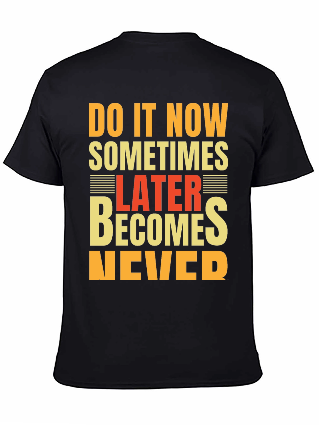 Black Inspirational "Do It Now" Graphic Tee view 4