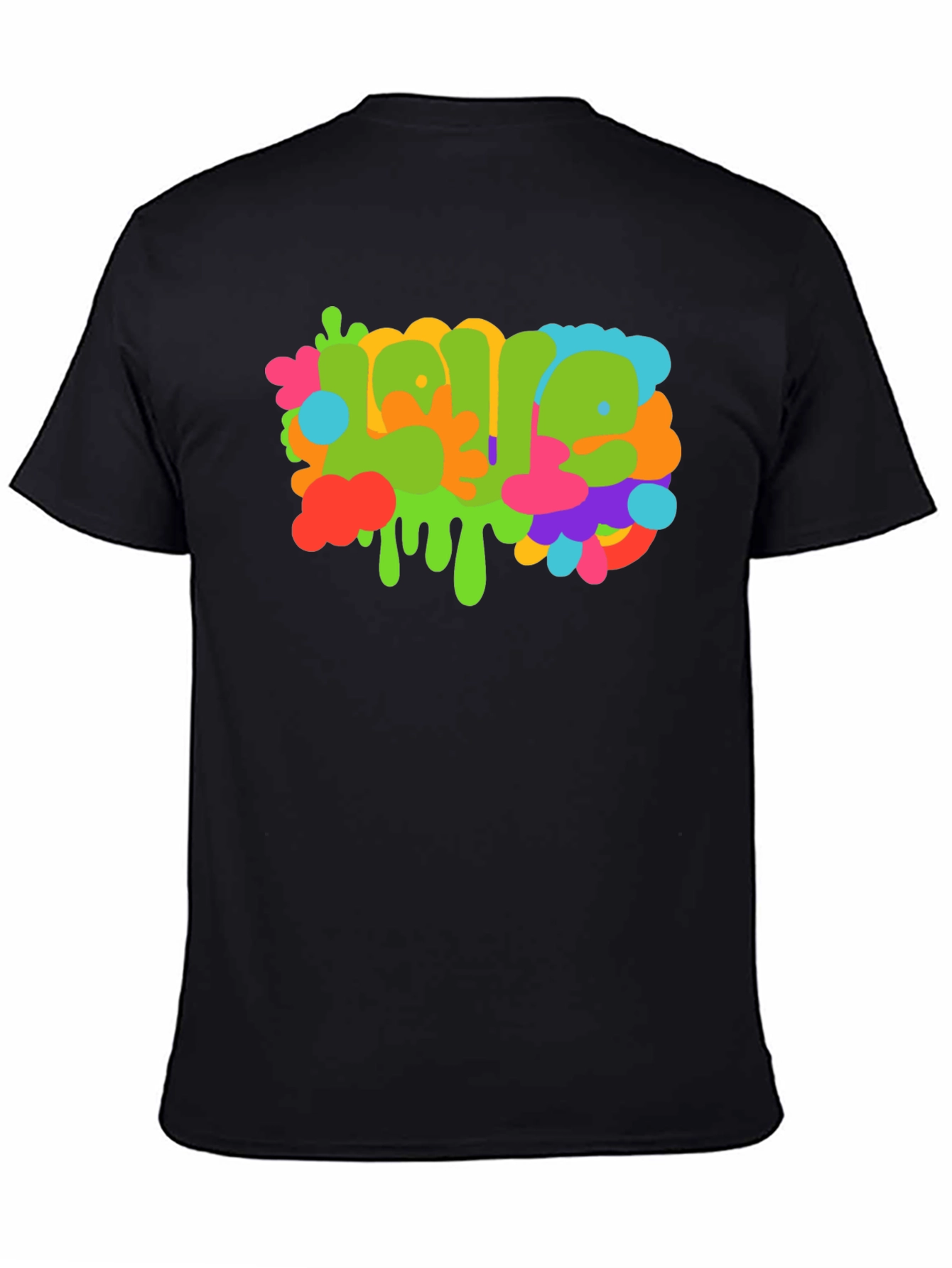 Black Colorful Graffiti Style Graphic T-Shirt view 4