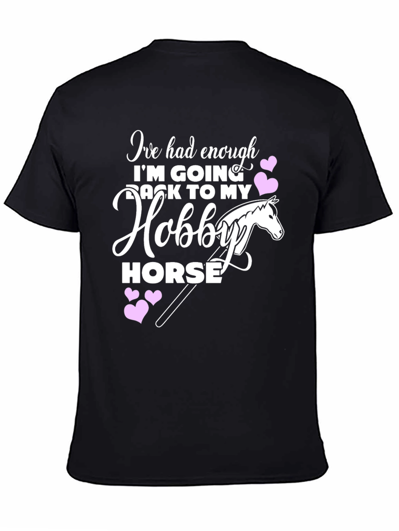 Black Hobby Horse T-Shirt - Adult Humor Tee view 4