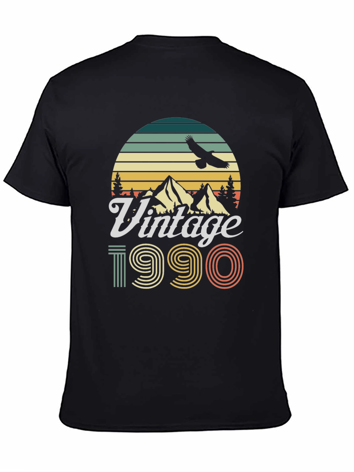 Black Vintage 1990 T-Shirt Retro Style Birthday Gift view 4