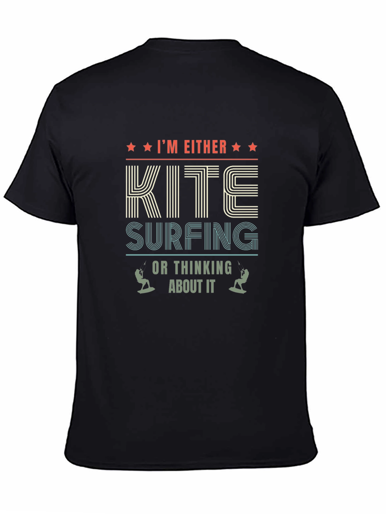 Black Kite Surfing Graphic Tee - Black Cotton Blend view 4