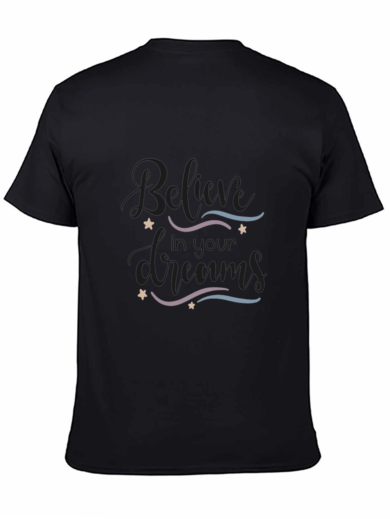 Black Believe In Your Dreams Graphic Tee - Black view 4