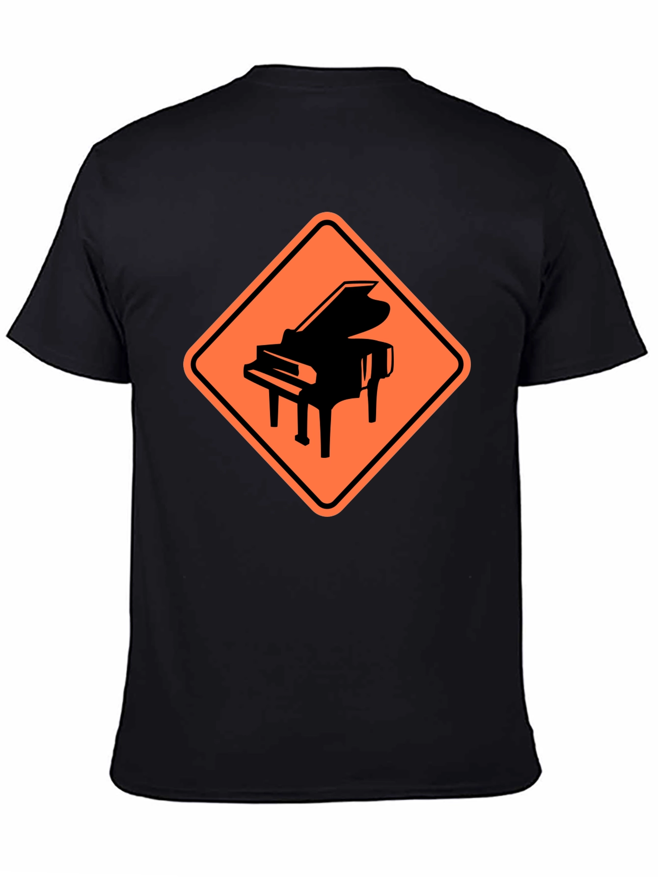 Black Piano Crossing Graphic Tee - Musician's Humor view 4