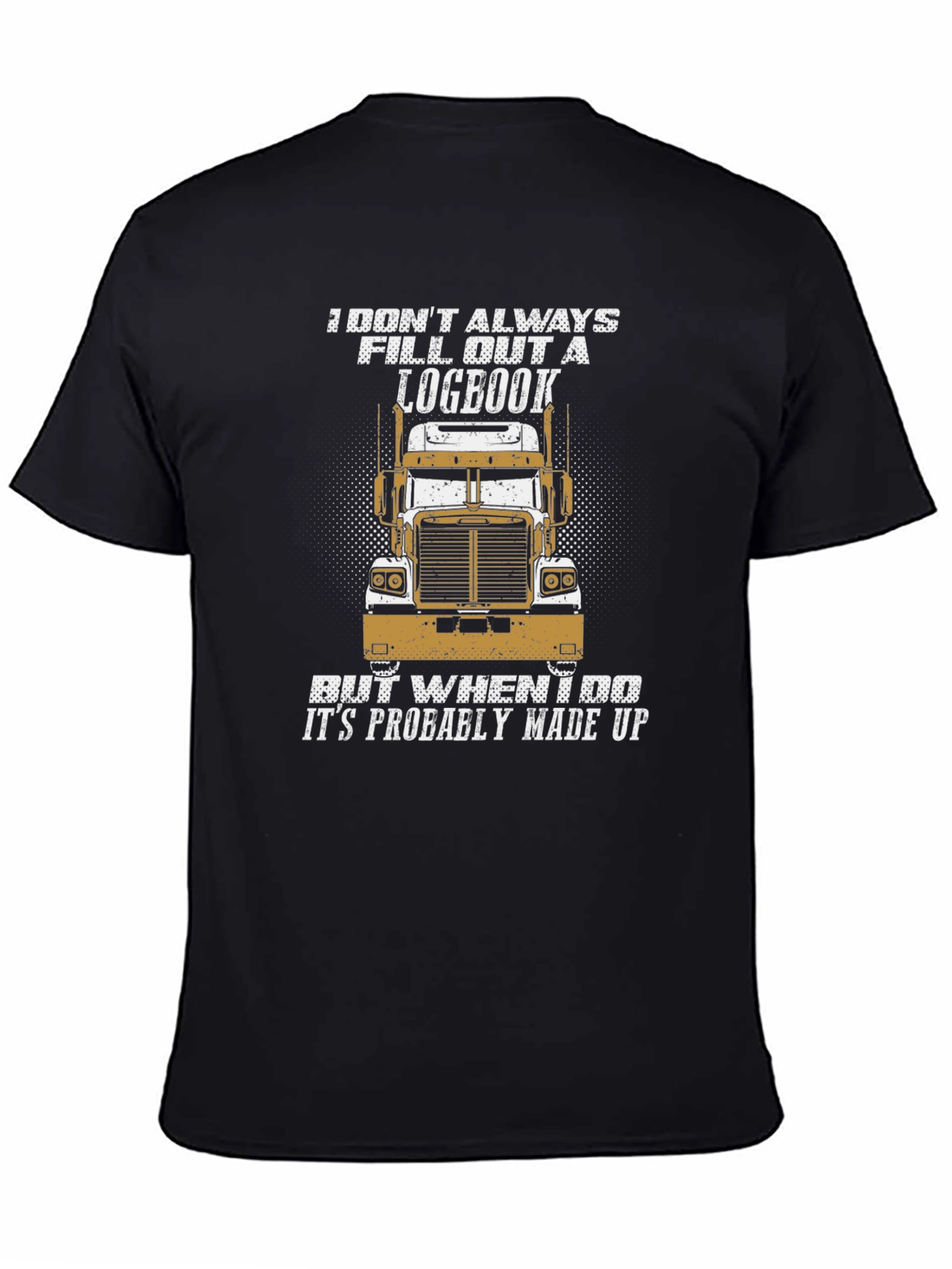 Black Funny Trucker T-Shirt - Logbook Humor view 4