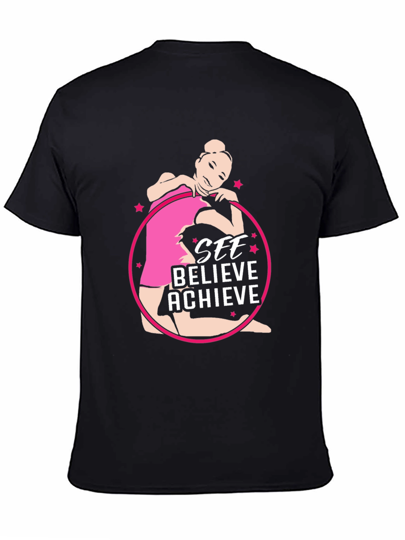 Black See Believe Achieve Gymnast Tee view 4