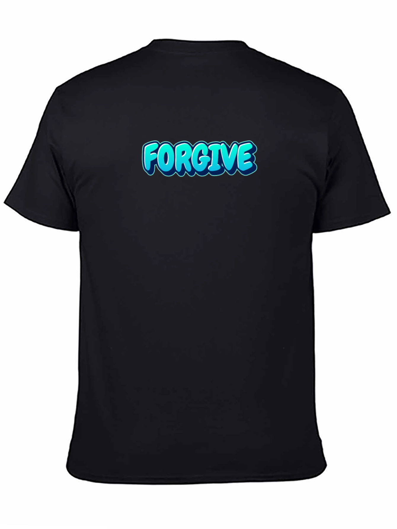 Black Forgive Graphic Print Black T-Shirt view 4