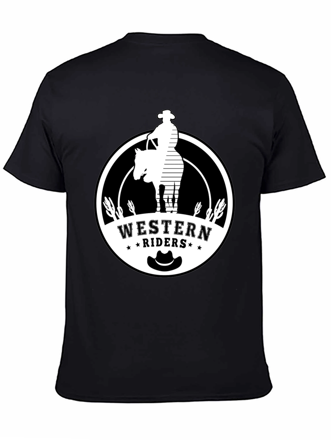 Black Western Riders Graphic T-Shirt - Cowboy Style view 4