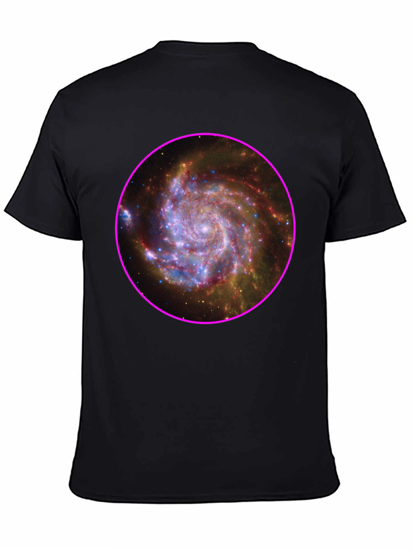 Black Galaxy Print Black T-Shirt view 4