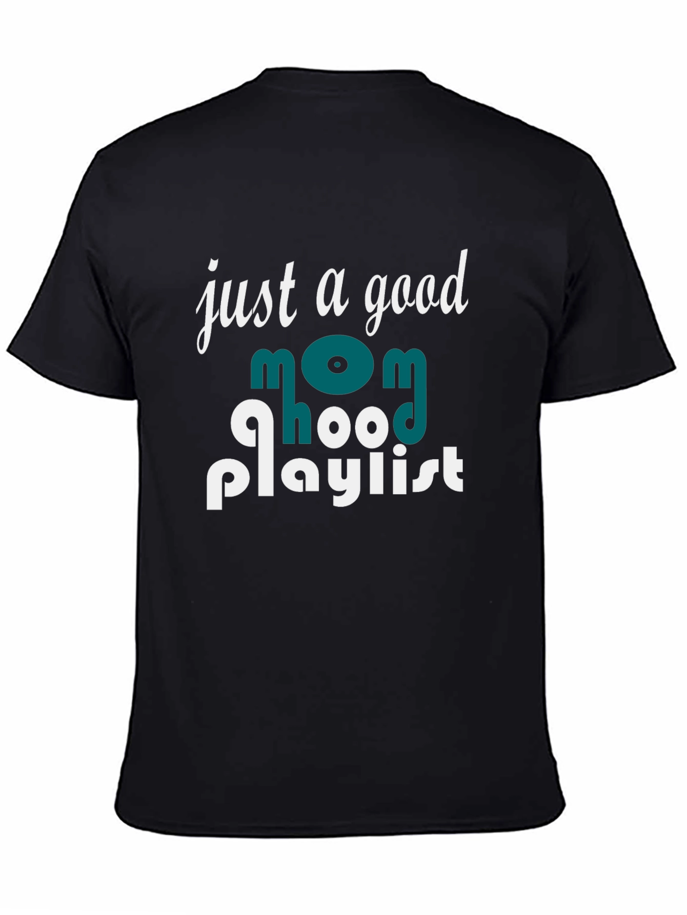 Black Good Mom Hood Playlist Graphic T-Shirt view 4