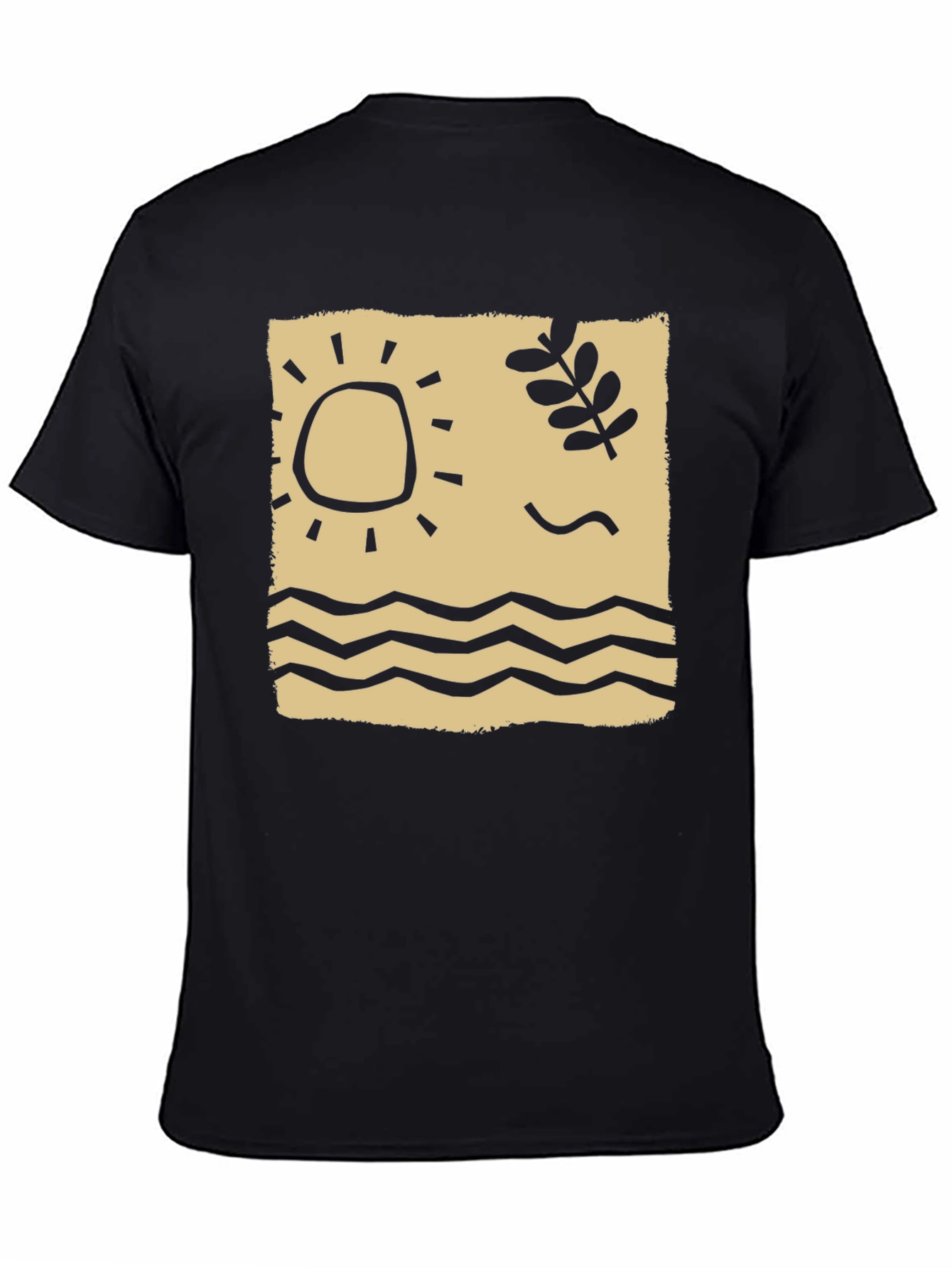 Black Retro Beach Graphic T-Shirt, Black view 4