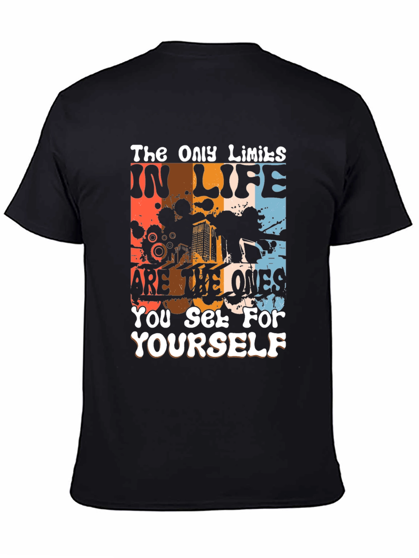 Black Inspirational Graphic Tee: The Only Limits T-Shirt view 4