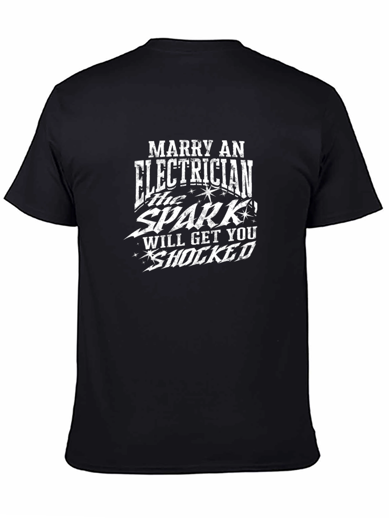 Black Marry an Electrician Graphic T-Shirt - Funny Electrician Tee view 4