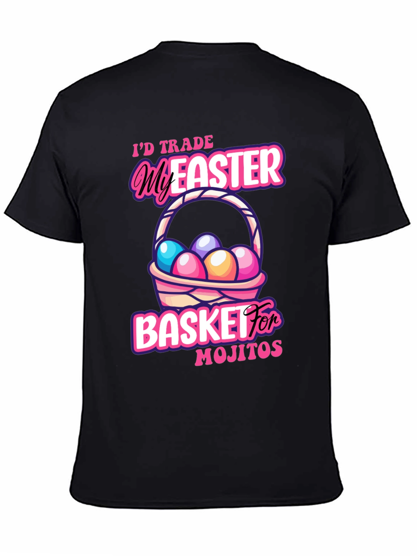 Black Easter Mojito Basket T-Shirt view 4