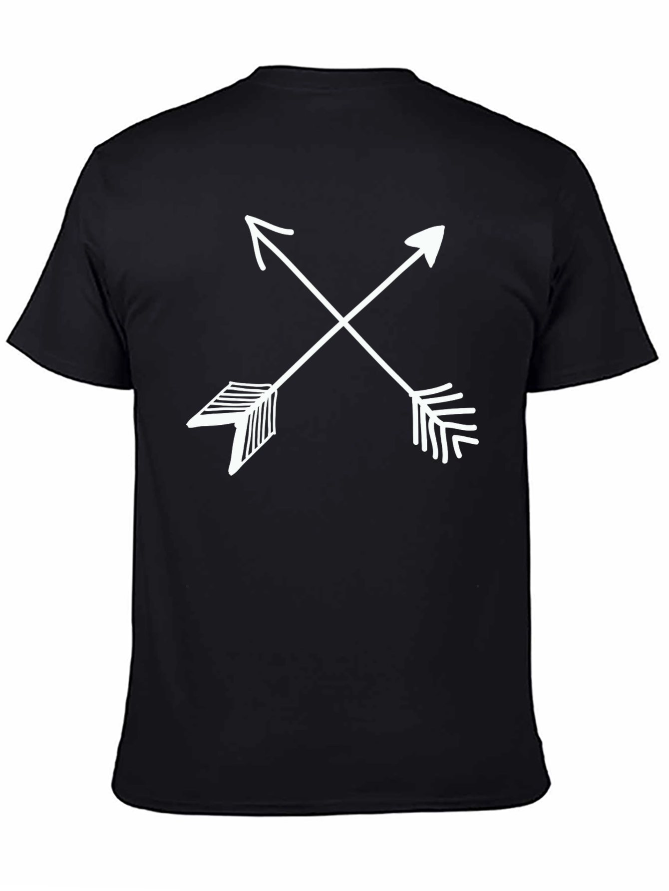 Black Crossed Arrows Graphic Tee - Casual Black T-Shirt view 4