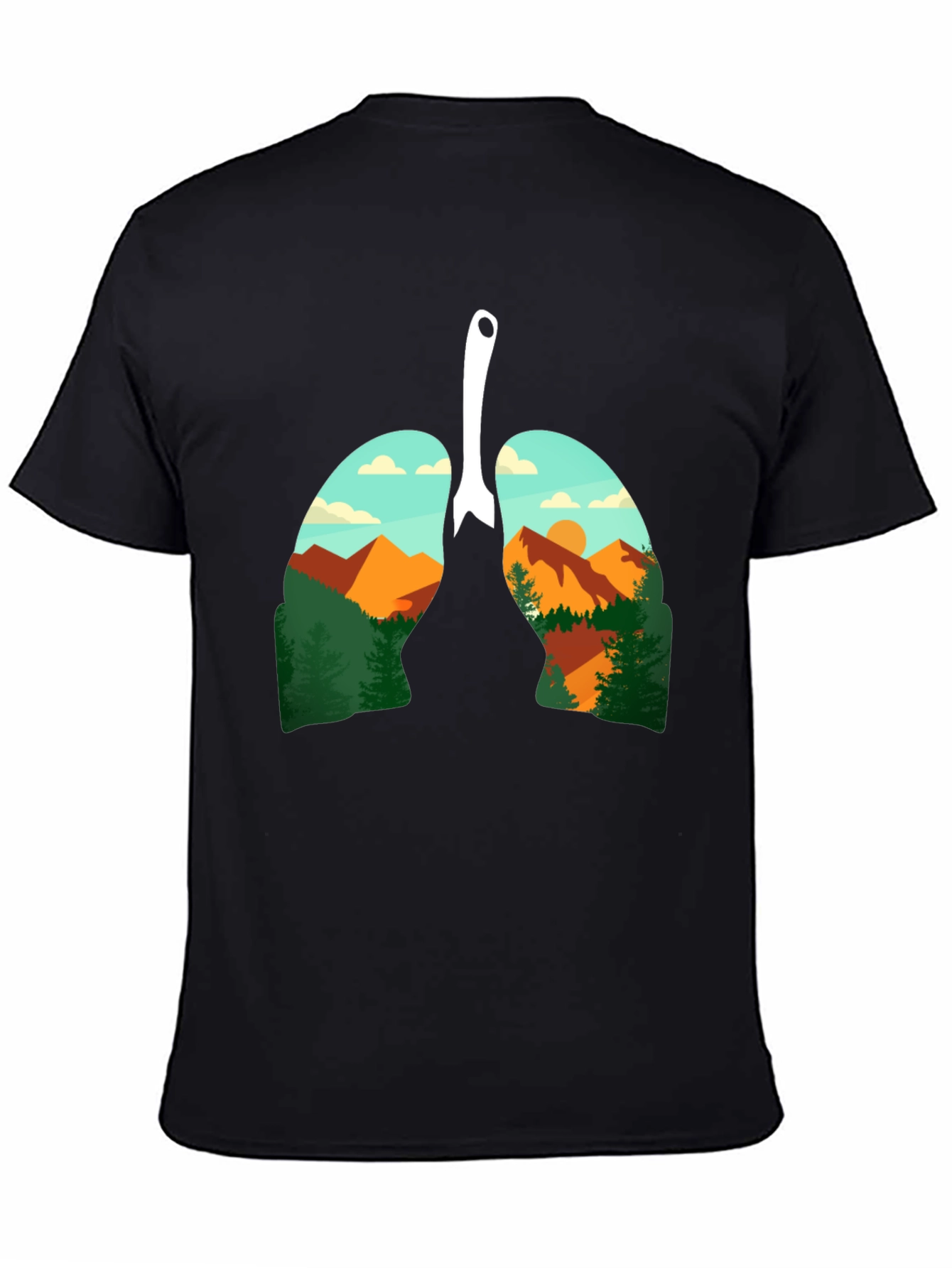 Black Lungs Nature Graphic Tee - Black view 4