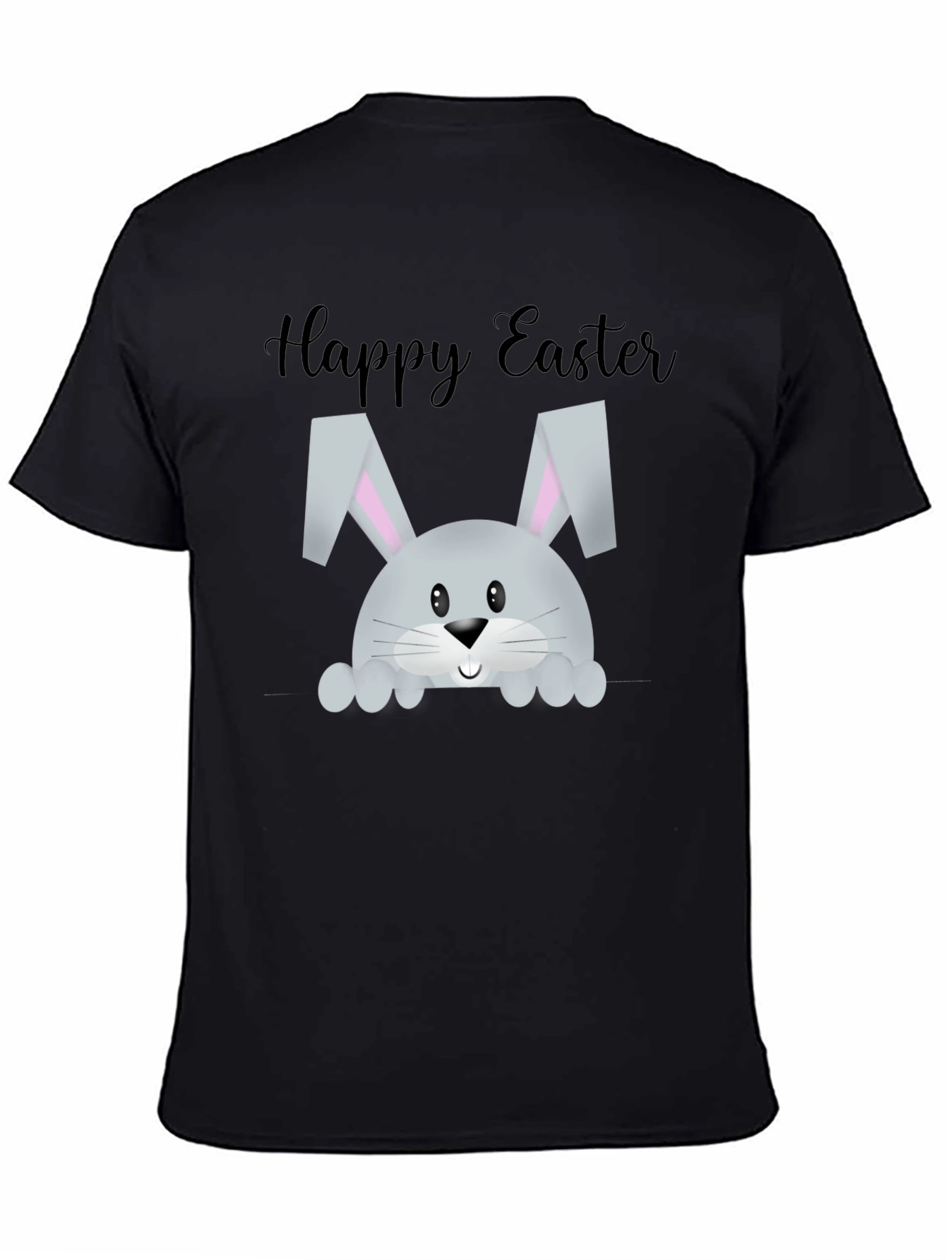 Black Happy Easter Bunny T-Shirt view 4