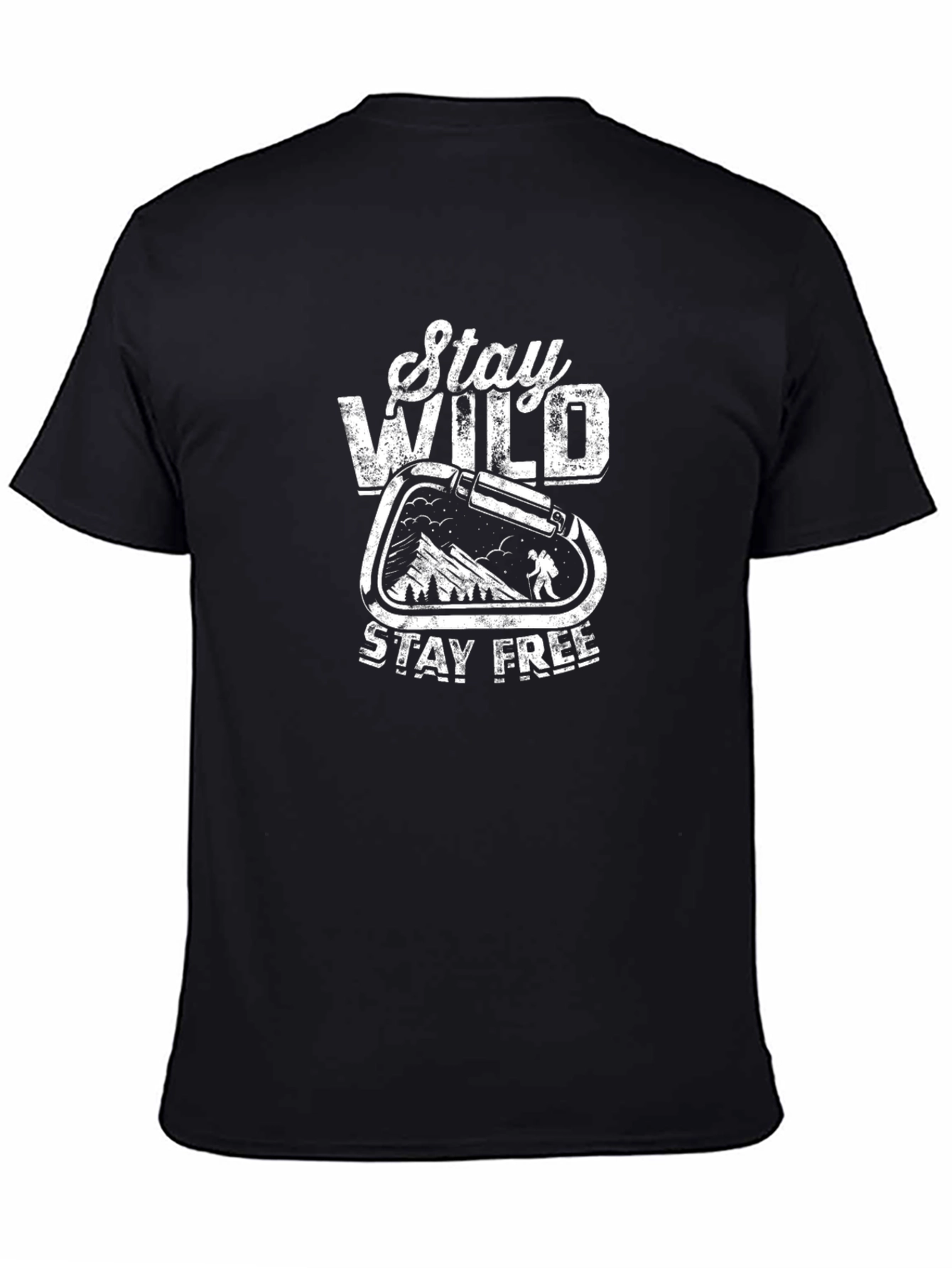Black Stay Wild Stay Free Graphic Tee view 4