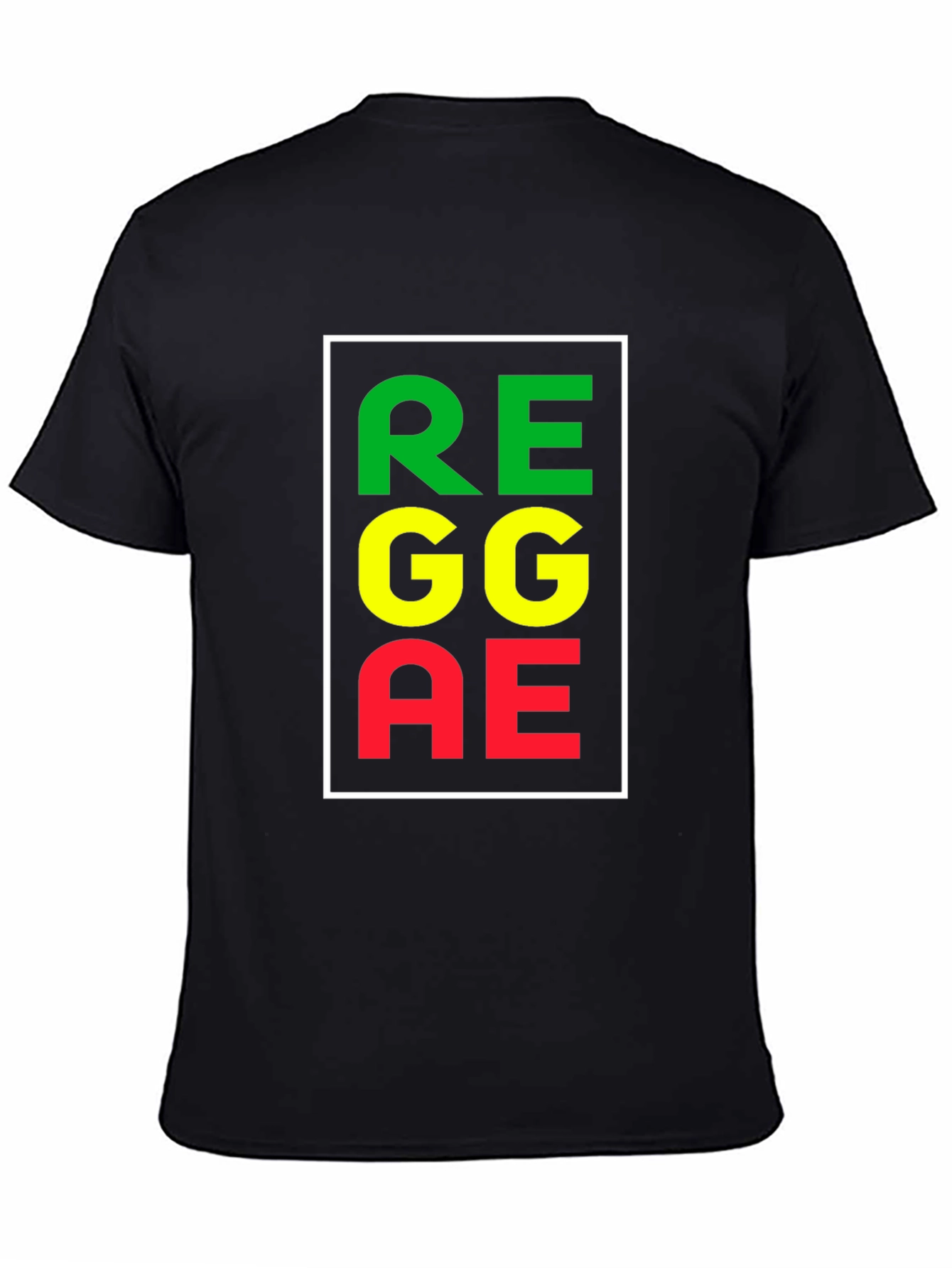 Black Reggae Rasta Color Block T-Shirt view 4