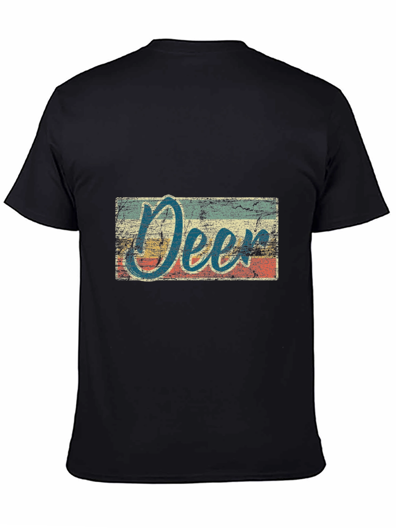 Black Vintage Deer Graphic T-Shirt view 4