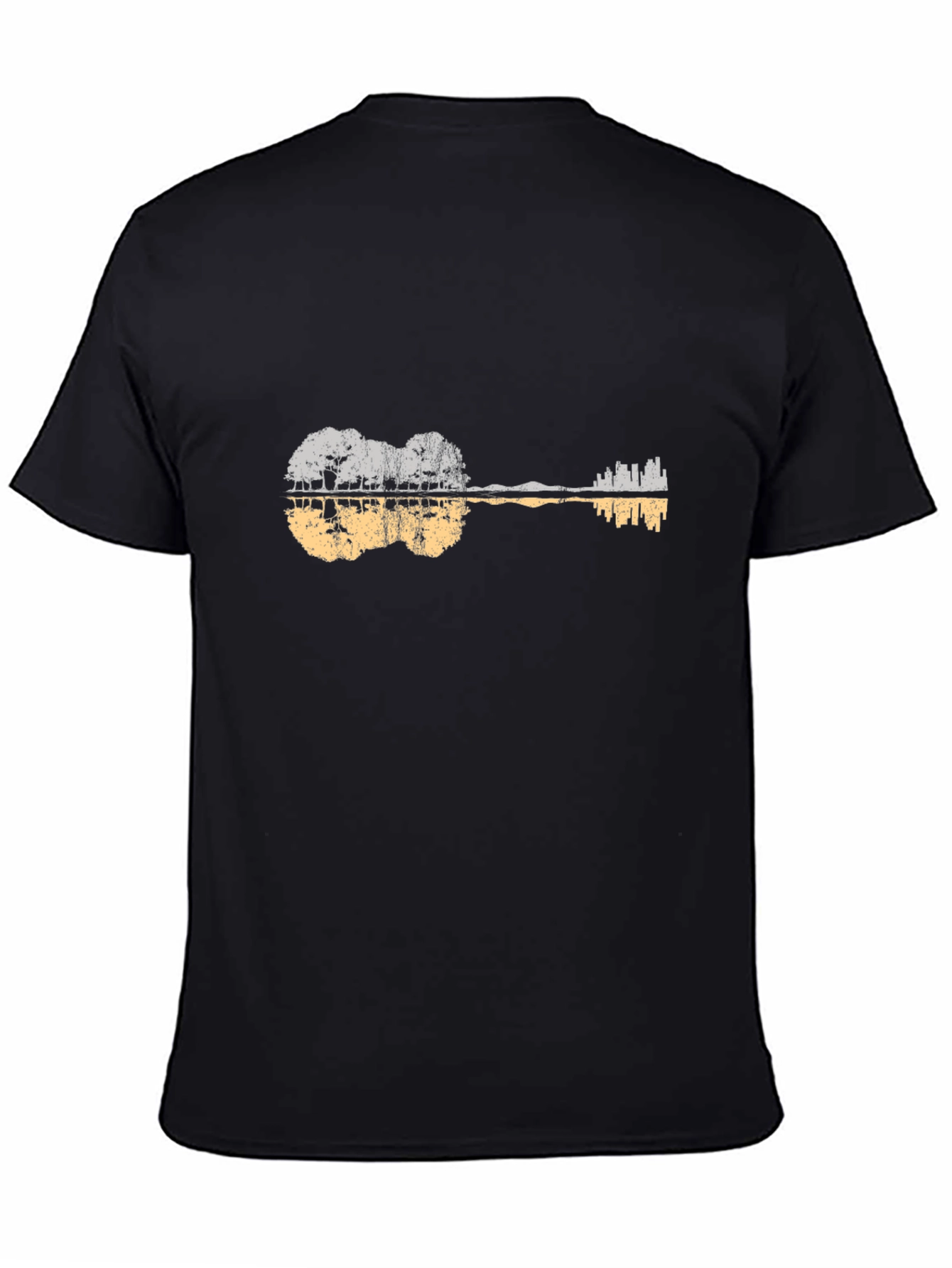 Black Guitar Landscape Graphic Tee view 4
