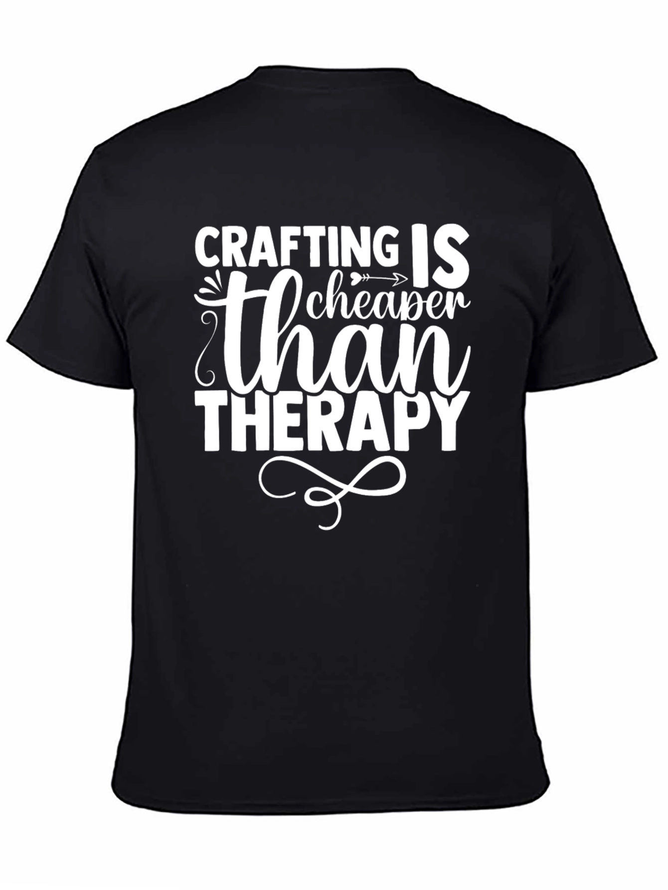 Black Crafting Is Cheaper Than Therapy T-Shirt view 4