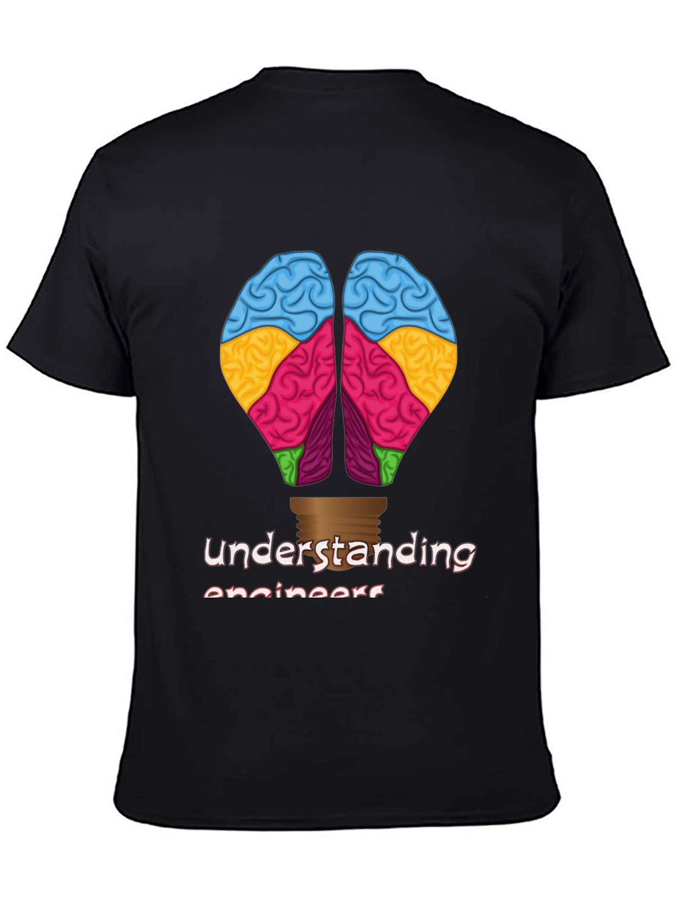 Black Understanding Engineers Brain T-Shirt view 4